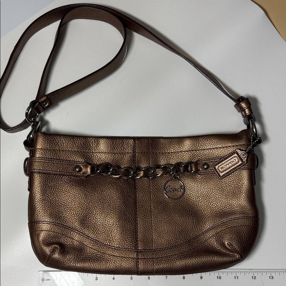 Coach Metallic Brown Shoulder Bag